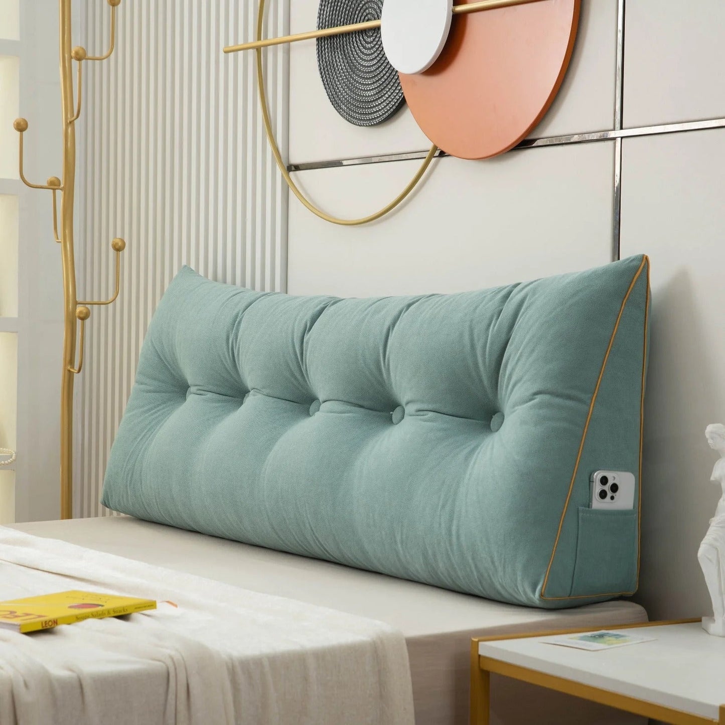 Norvo | Ergonomisk Vinkletpute | Rygg- og Nakke støtte med Avtagbart Trekk for Seng- og Sofalek avslapning