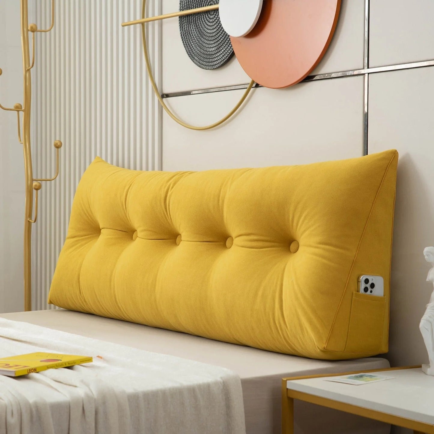 Norvo | Ergonomisk Vinkletpute | Rygg- og Nakke støtte med Avtagbart Trekk for Seng- og Sofalek avslapning