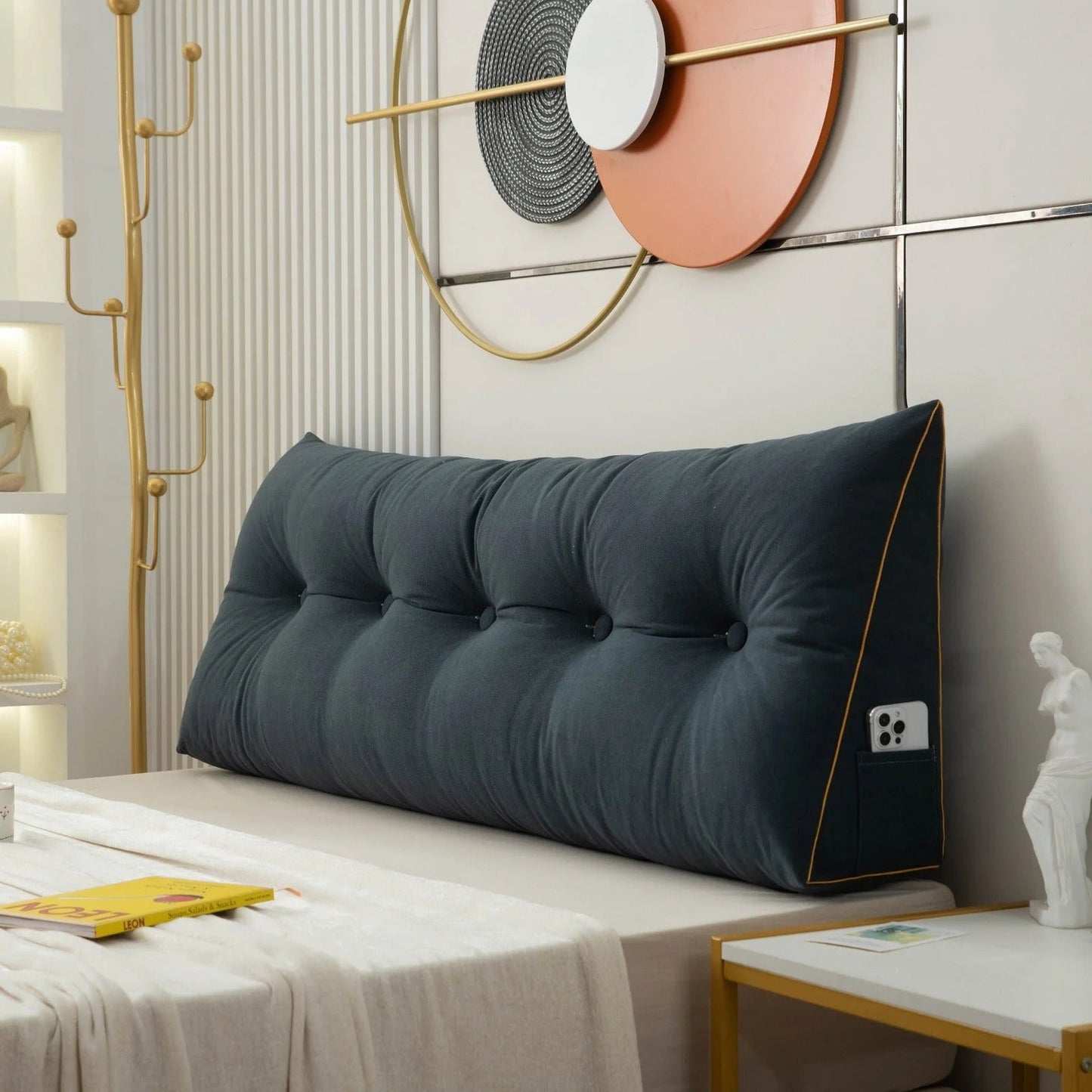 Norvo | Ergonomisk Vinkletpute | Rygg- og Nakke støtte med Avtagbart Trekk for Seng- og Sofalek avslapning