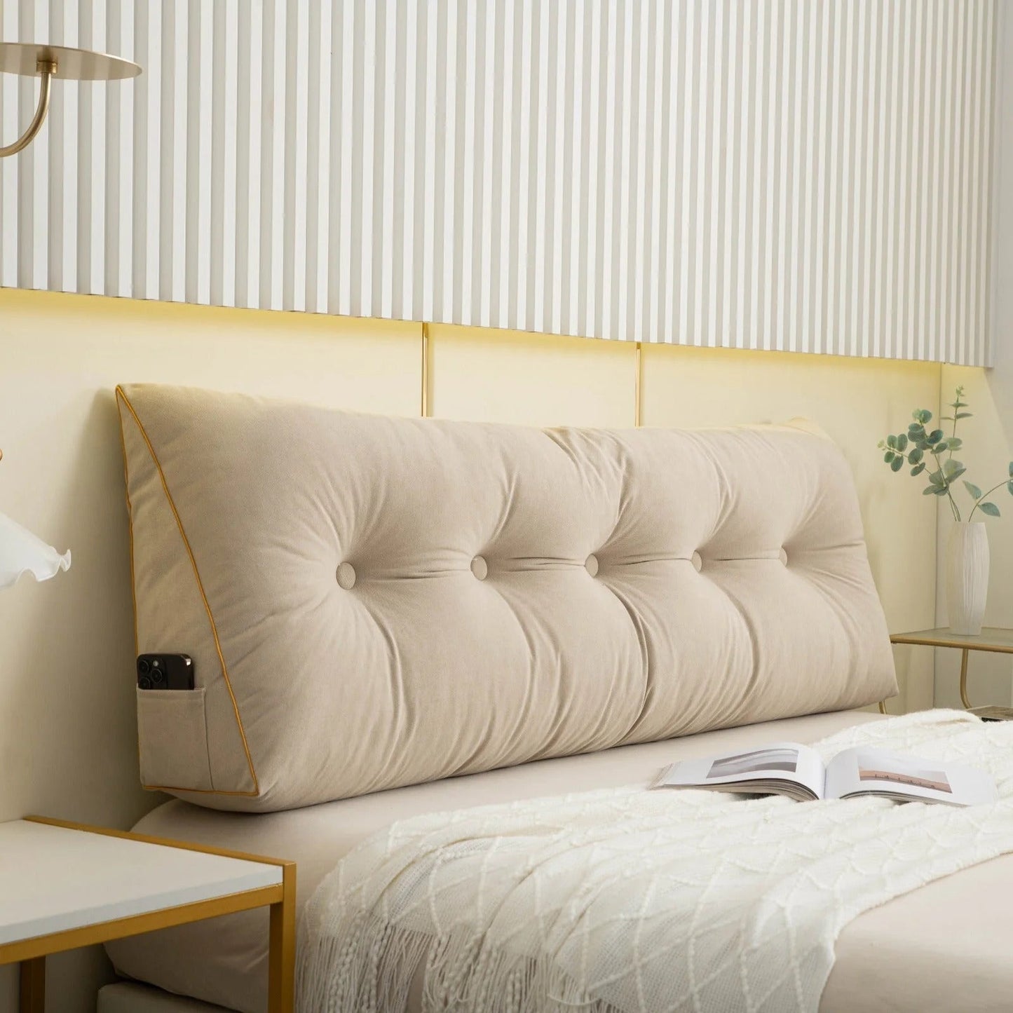 Norvo | Ergonomisk Vinkletpute | Rygg- og Nakke støtte med Avtagbart Trekk for Seng- og Sofalek avslapning