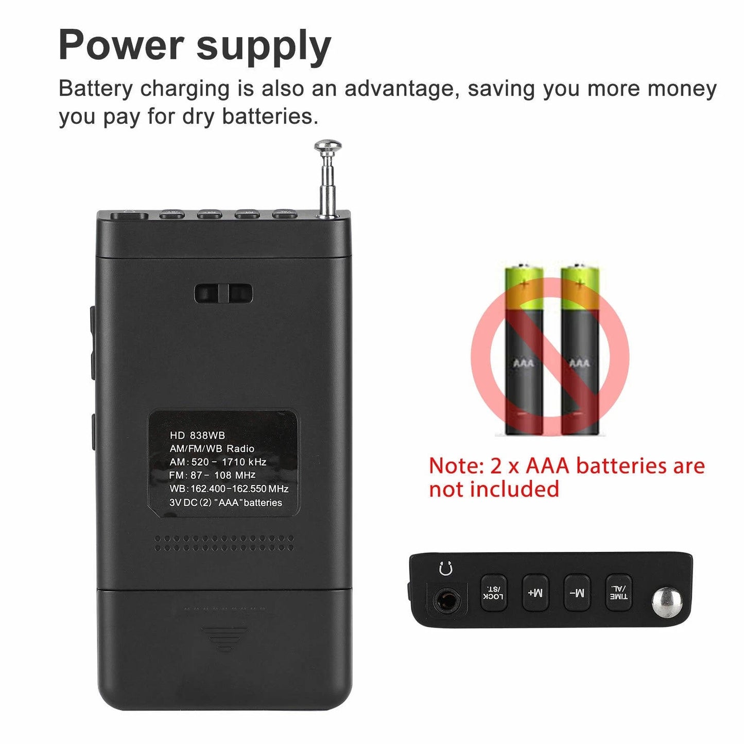 Norvo | Bærbar AM/FM lommeradio med værvarsler og digital tuning