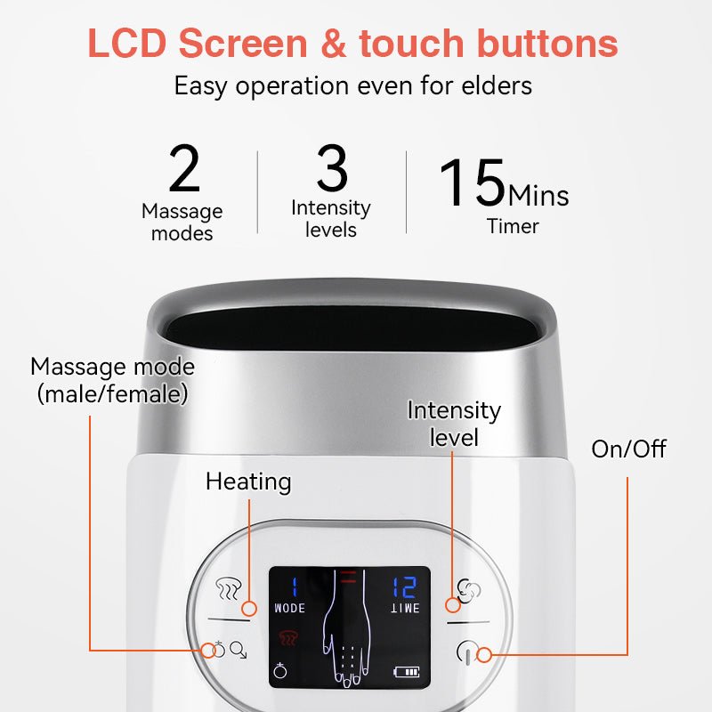 Norvo | Elektrisk Håndmassør med Kompresjon – Lindring for Artritt & Håndsmerter