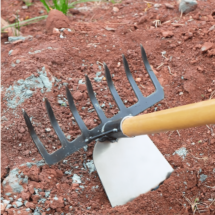 Norvo | GardenMaster 2-i-1 | Tungt Rive Hoe for Jordforberedelse