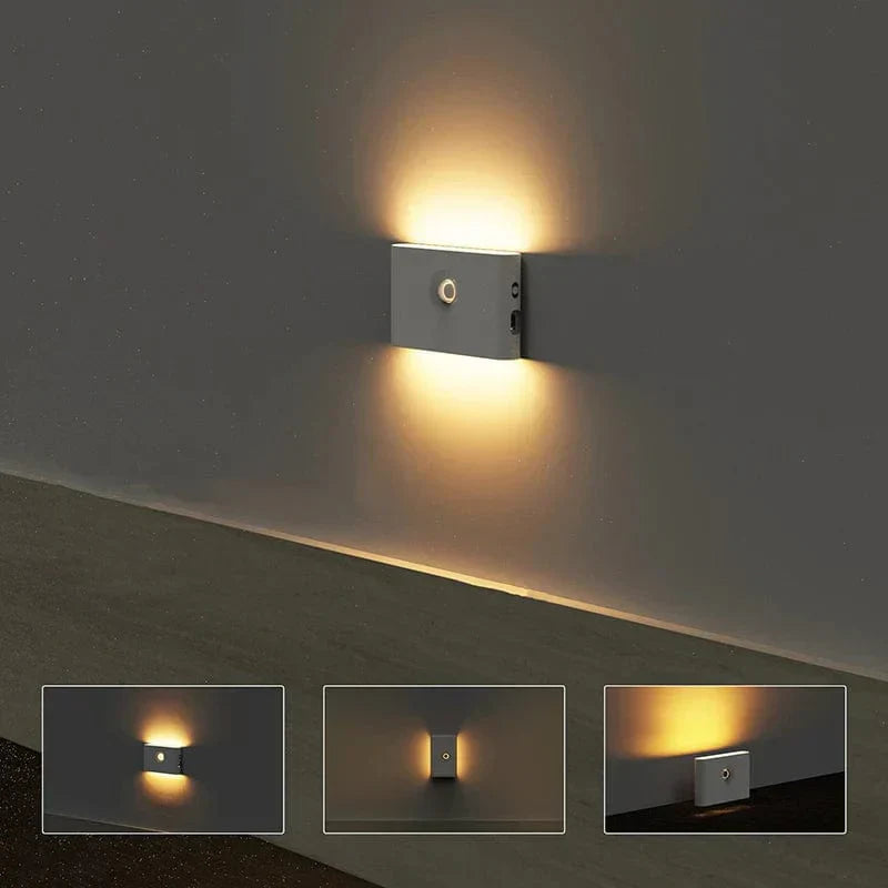 Norvo | Trådløse LED Nattlamper med Bevegelsessensor | USB-oppladbare | Mykt Varmt Lys