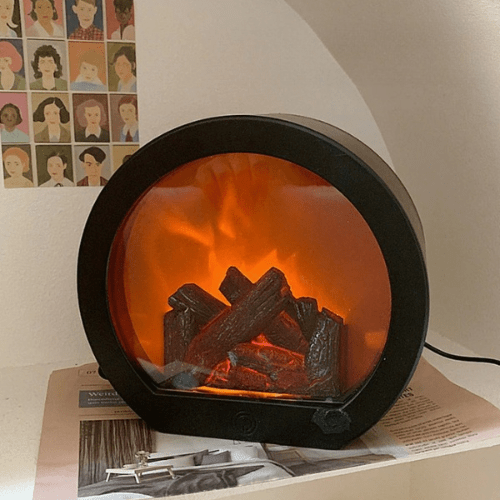 Norvo | Rustic LED fireplace lamp