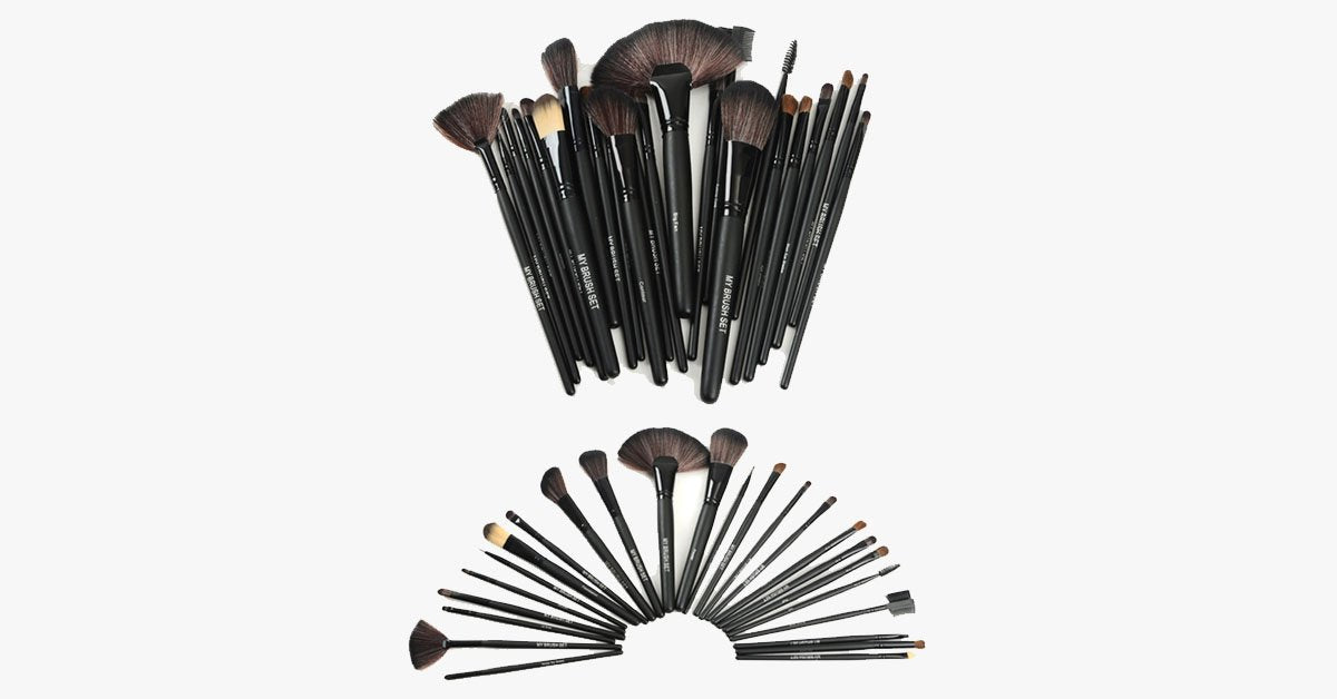 Norvo | 24-delt Jet Black Makeup Penselsett