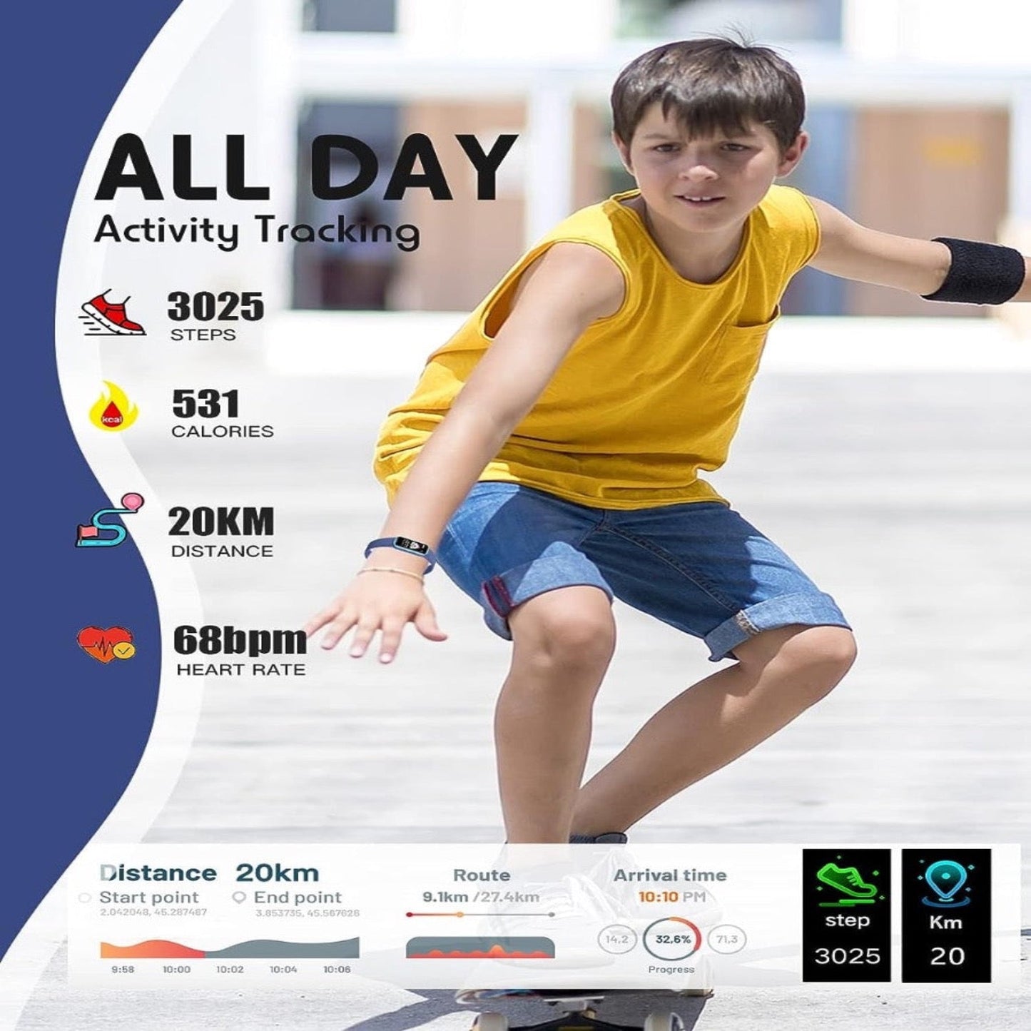 Norvo | Barn Aktivitets Tracker Klokke – Helse og Moro med KidFit Pro