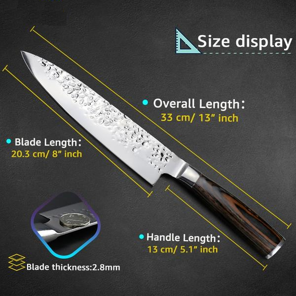 Norvo | Santoku Japansk Kokkekniv 8" Håndslipt Høykarbonstål Kniv