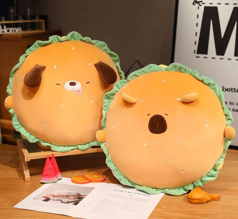 Norvo | Capybara & Dog Hamburger Plüsjeposepute