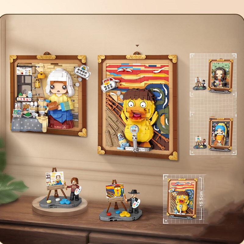 Norvo | Karikatur Kjente Malerier Mikro Byggesteiner