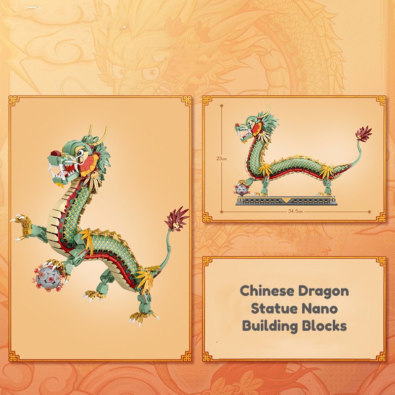 Norvo | Kinesisk Drage Statue Nano Byggebiter