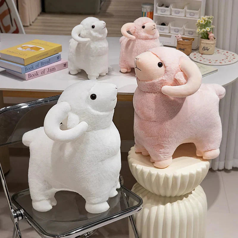 Norvo | Fluffy Rosa Hvit Sau Villsau Plysjfigurer