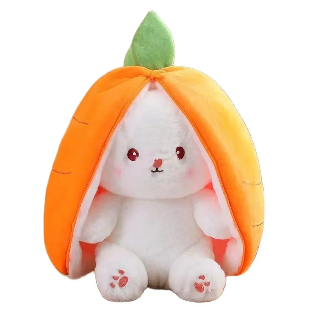 Norvo | Fluffy Strawberry Carrot Bunny Zip Up Plushie