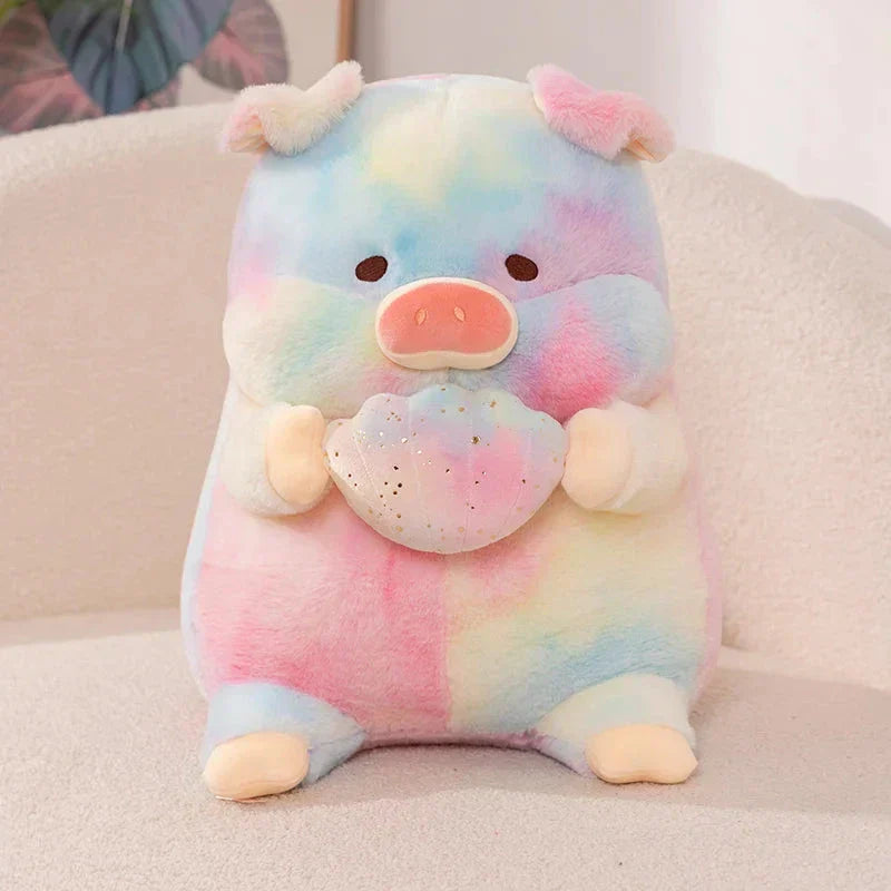 Norvo | Galaxy Rainbow Pig Holding Shell Plushie
