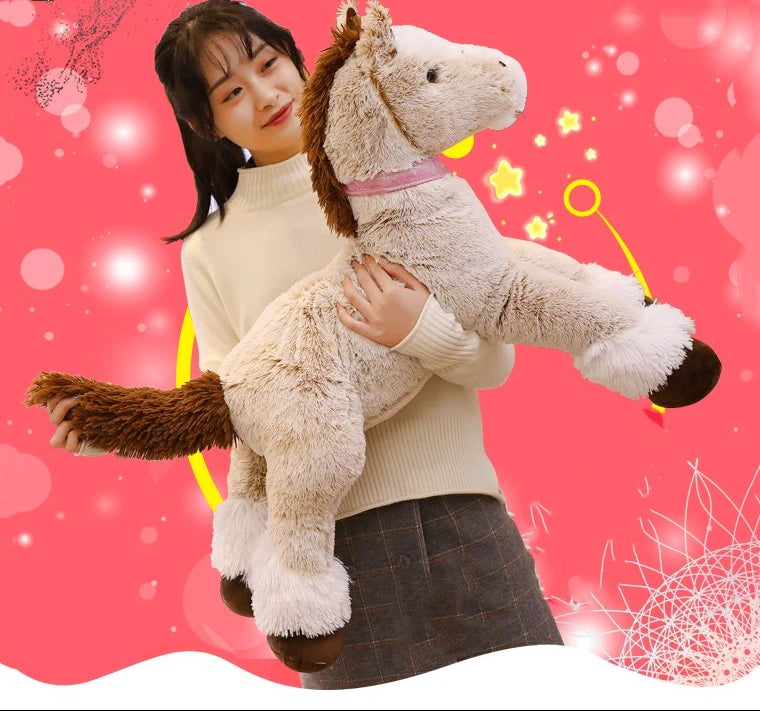 Norvo | Gigantisk Fluffy Brun Grå Hest Kosedyr