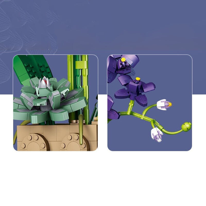 Norvo | Huge Blossoming Orchid Flower Bygning Sett Samling