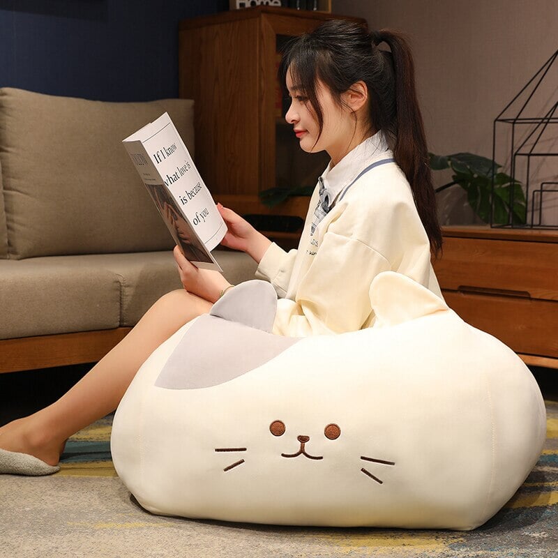 Norvo | Kawaii Svart Hvit Kube Katt Plysjdyrene