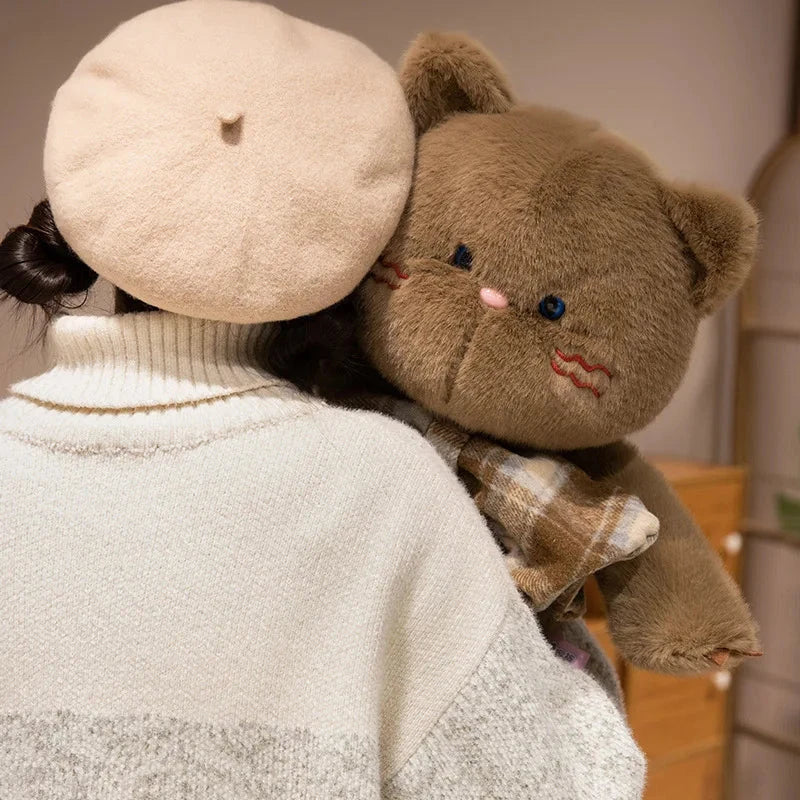 Norvo | Kawaii Katt Teddybjørn Slips Plysjdyr