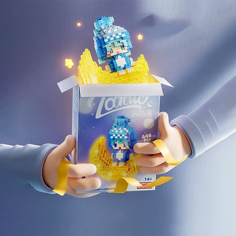 Norvo | Kawaii Chibi Moon Zodiac Stjernesystemer Nano Byggeklosser