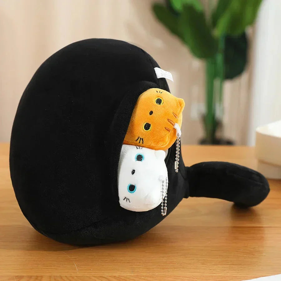 Norvo | Kawaii Chunky Katt Plushies med Kattunger