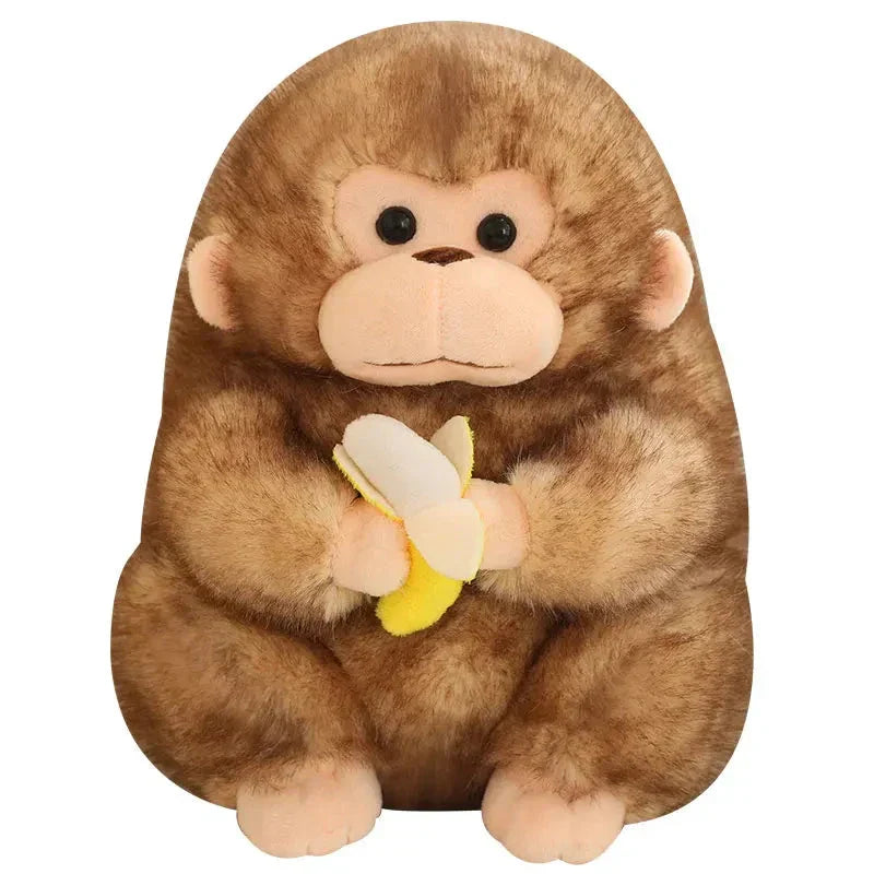 Norvo | Kawaii Gul Brun Chunky Ape Med Banan Plushie