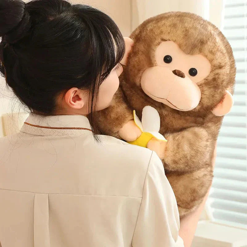 Norvo | Kawaii Gul Brun Chunky Ape Med Banan Plushie