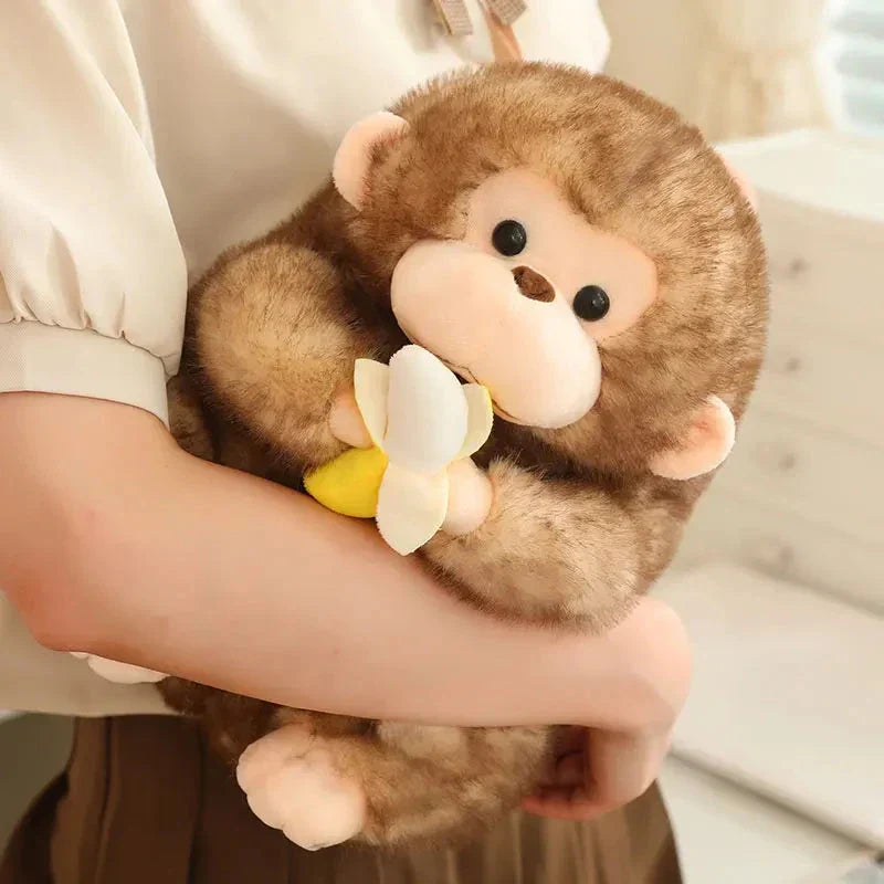 Norvo | Kawaii Gul Brun Chunky Ape Med Banan Plushie