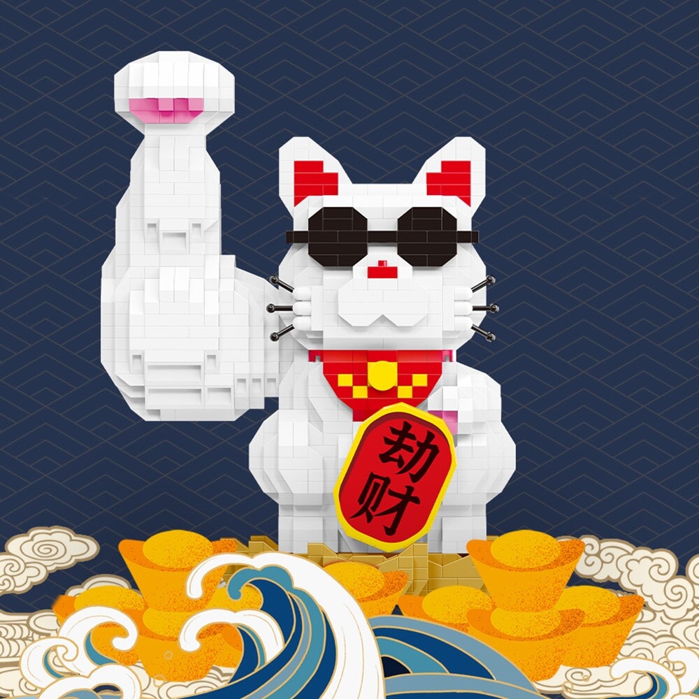 Norvo | Muskel Lucky Cat & Kimono Outfit Nano Byggeklosser