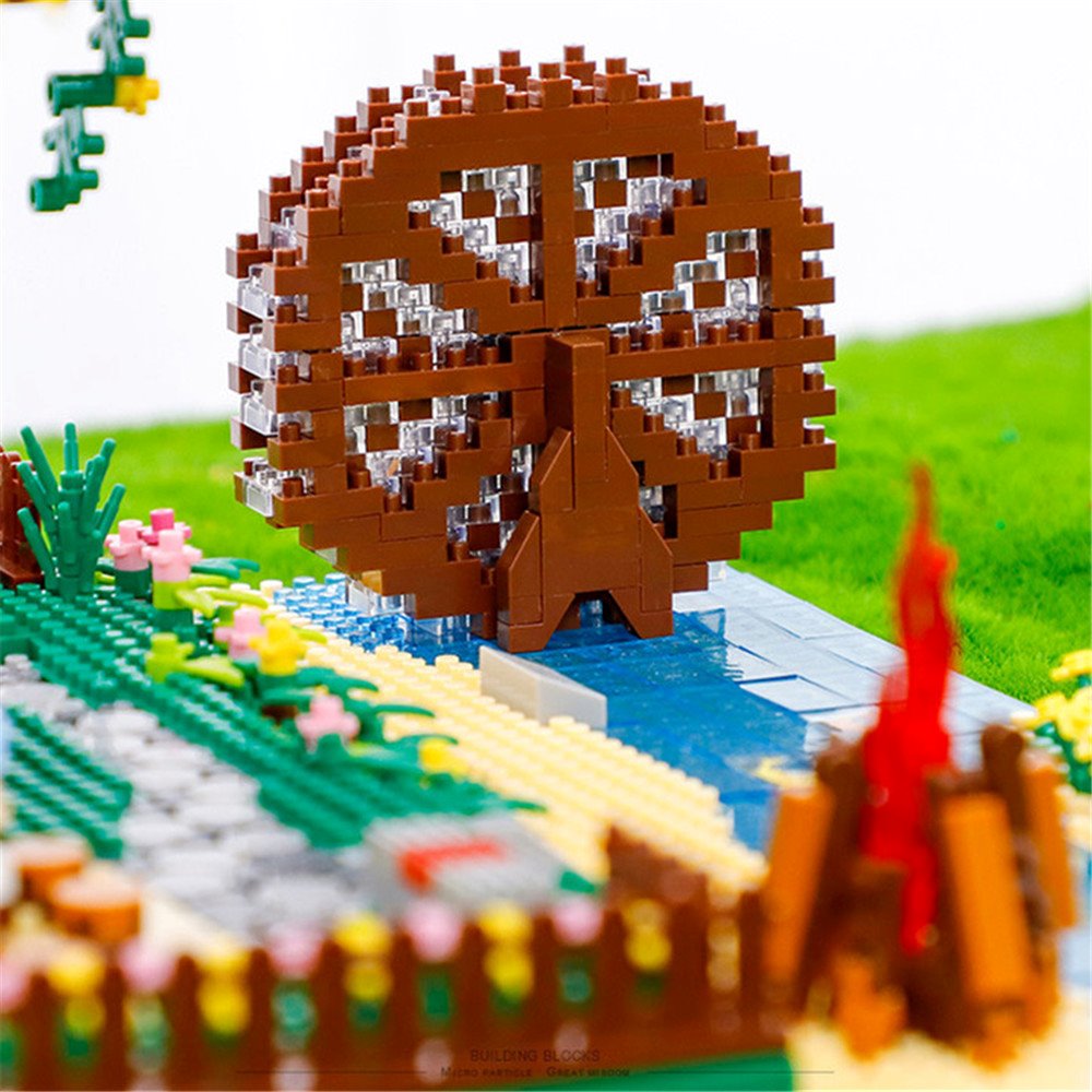 Norvo | Regnbue Sakura Tre Hus Lys Nano Byggeklosser