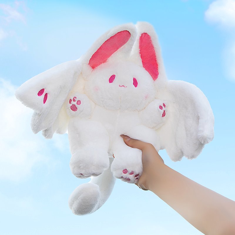 Norvo | Hvit Kawaii Fluffy Flagermus Plüsjbaby