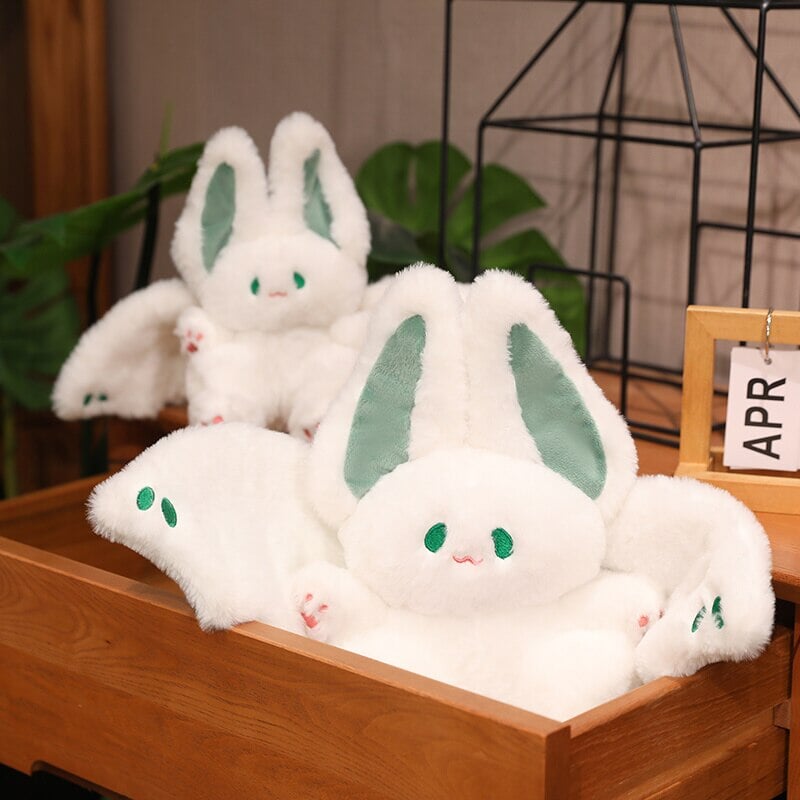 Norvo | Hvit Kawaii Fluffy Flagermus Plüsjbaby
