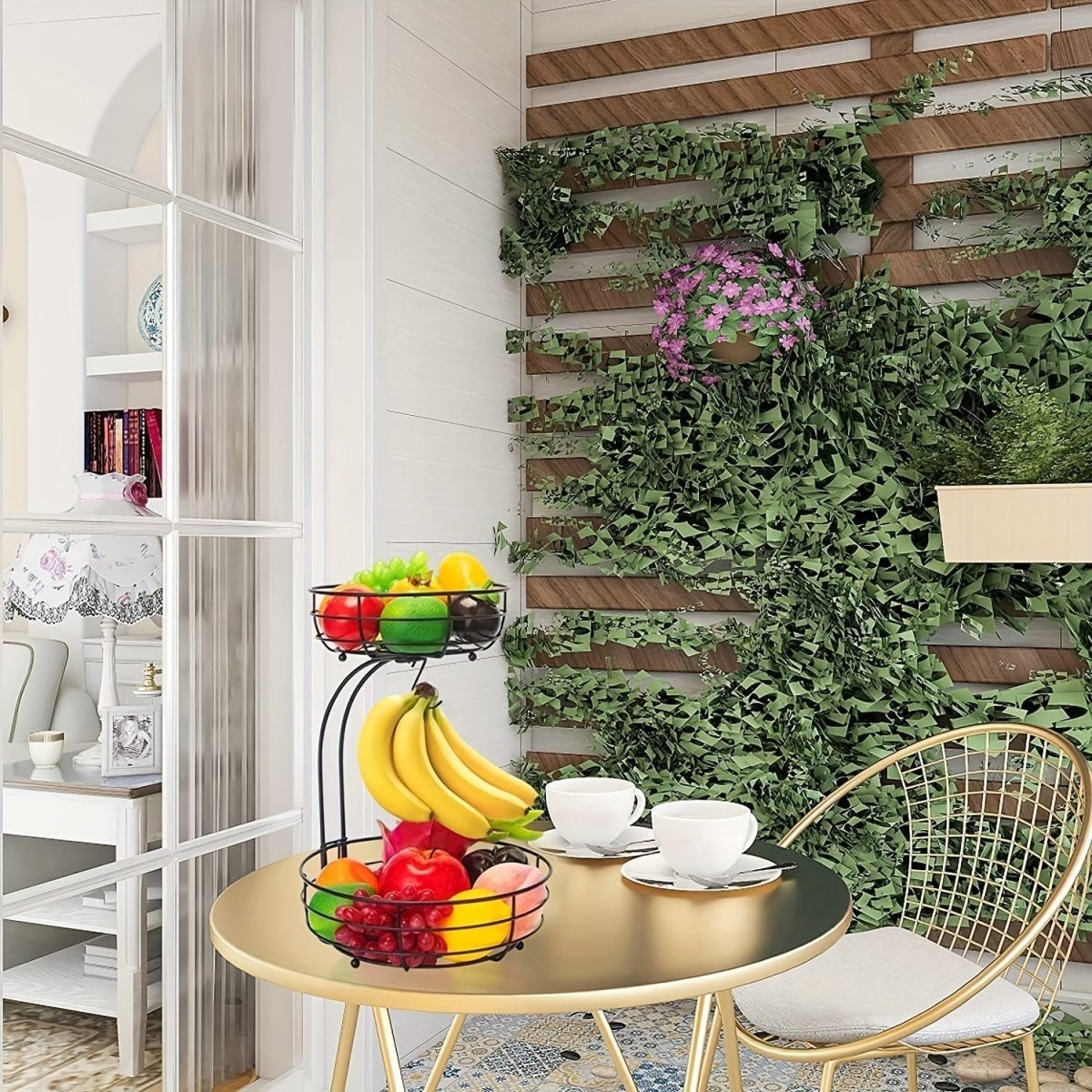 Norvo | KITCHENOVA FRUIT HAVEN – 2-lags metall fruktkurv med bananstativ