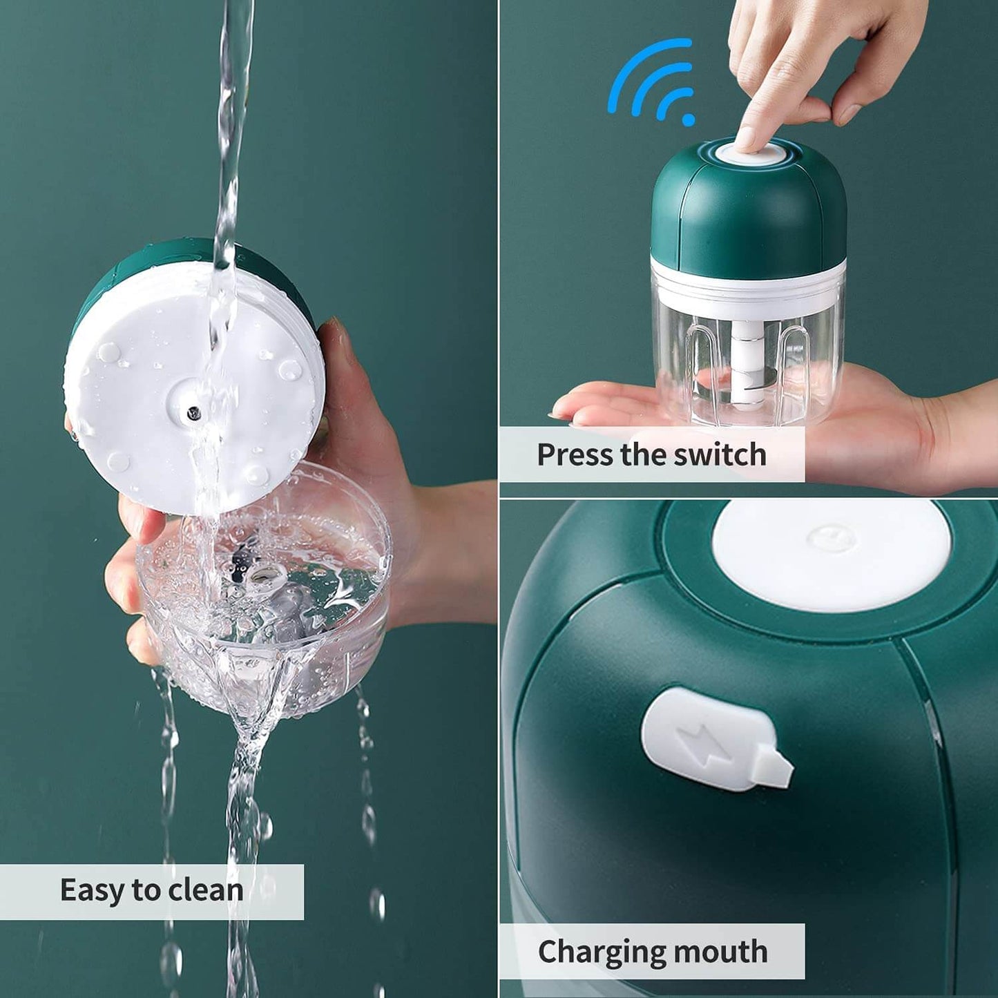 Norvo | ChopEase Elektrisk Hvitløkspresse – USB Oppladbar – Kompakt & Kraftig – 250ml