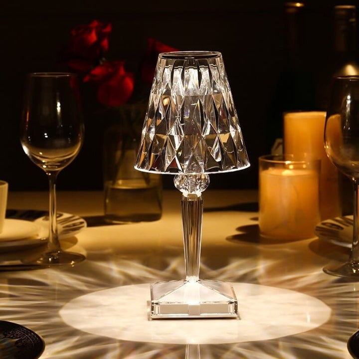 Elegant Krystall Bordlampe for Stue Norvo