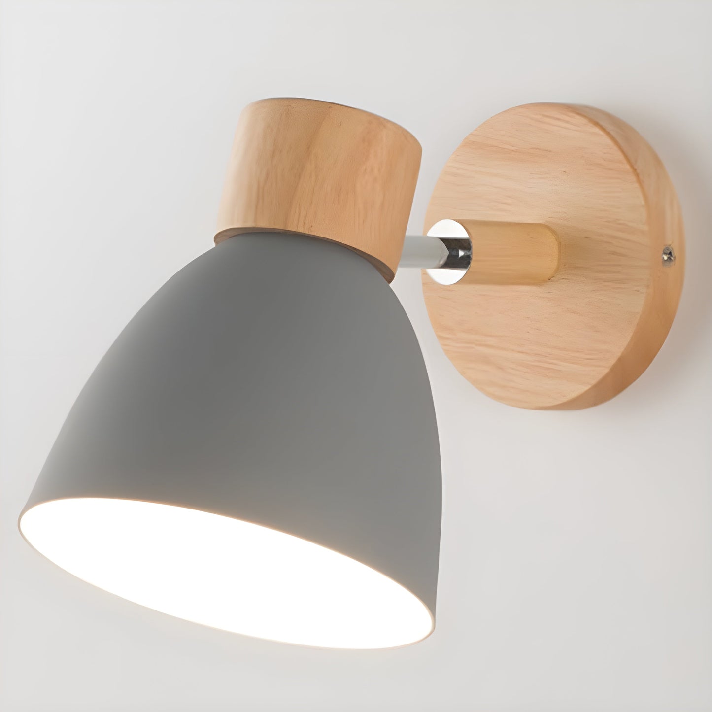Norvo | Wood Nordic Vegglampe med Bryter for Soverommet