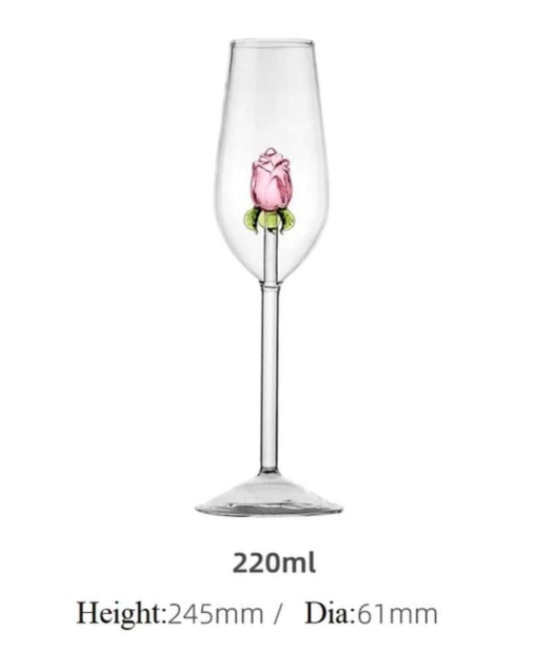 Norvo | La Vie En Rose | Champagne Glass - Håndlaget