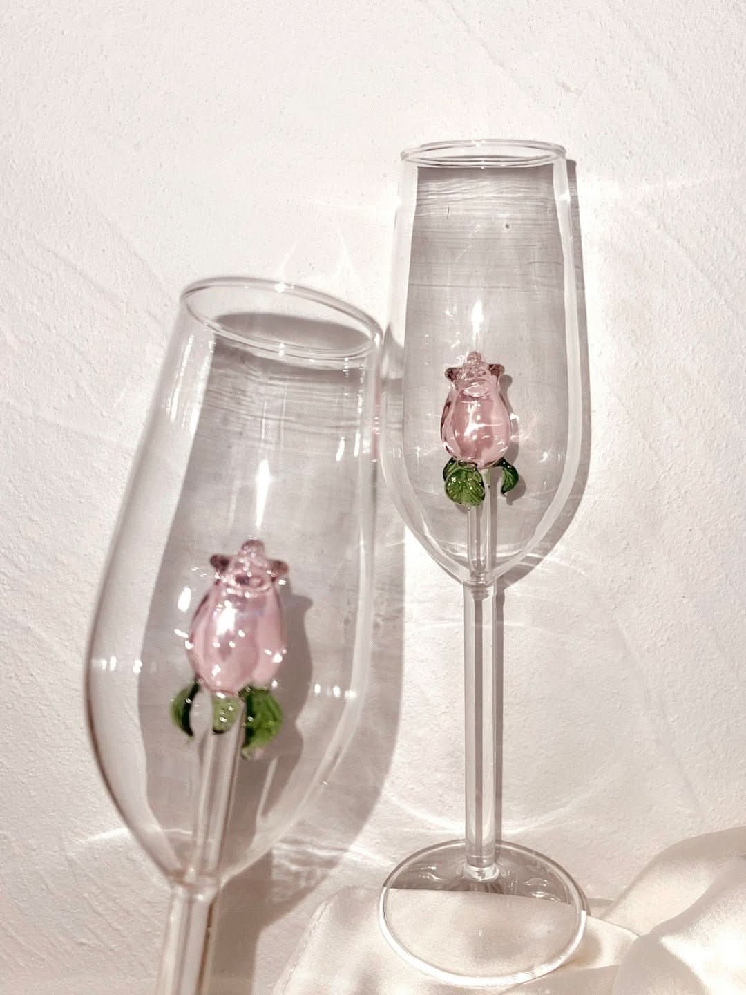Norvo | La Vie En Rose | Champagne Glass - Håndlaget
