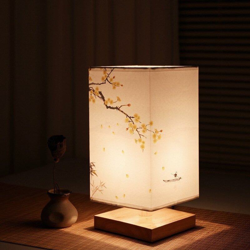 Norvo | Kyomi Japansk-skandinavisk Bordlampe – Minimalistisk Treakcentlys