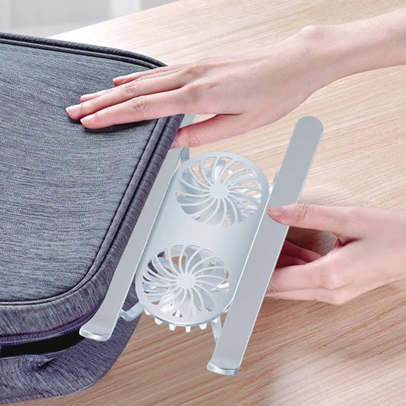 Norvo | Sammenleggbar Laptop Stativ med 360° Roterende Kjølefans og Justerbar Høyde