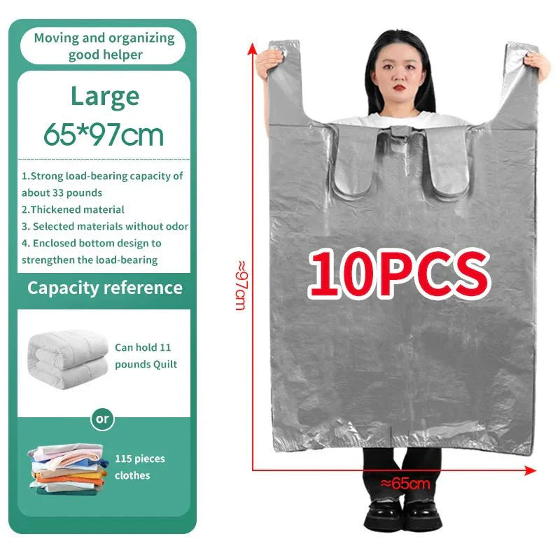 Norvo | Store kapasitet lagringsposer – Holdbar HDPE beskyttelse for klær, leker og sengetøy