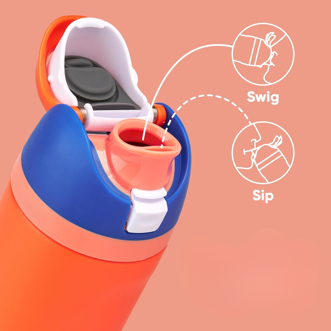 Norvo | Isolierte Edelstahl-Trinkflasche mit Strohhalm | Auslaufsicher, BPA-frei | Mehrfarbig