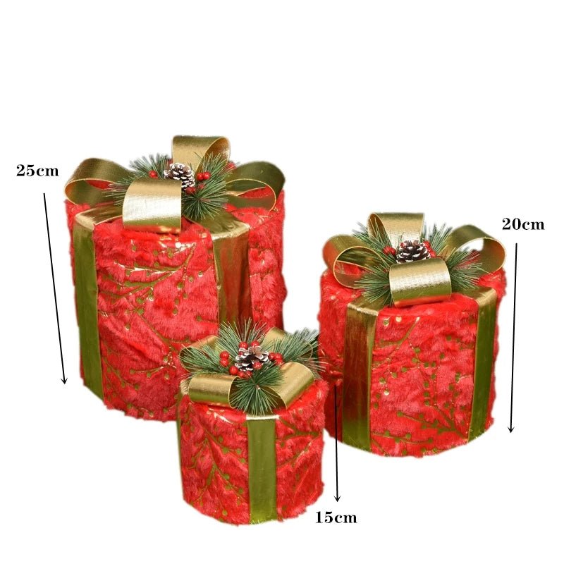 Norvo | LED Julepynt – Snømann, Rådyr & Gaveeske Ornamenter med Lys