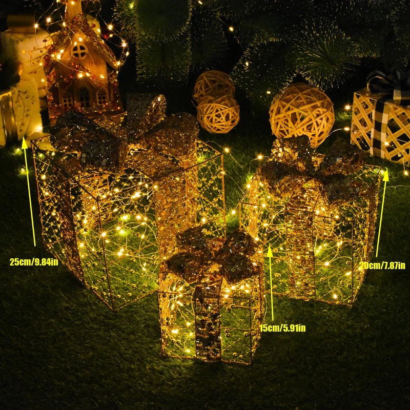 Norvo | LED Julepynt – Snømann, Rådyr & Gaveeske Ornamenter med Lys