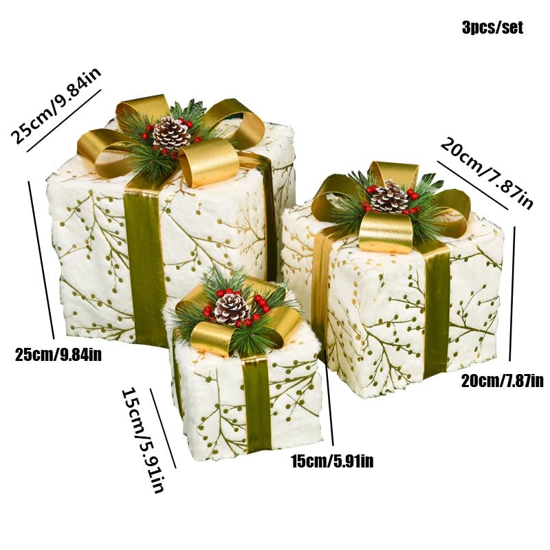 Norvo | LED Julepynt – Snømann, Rådyr & Gaveeske Ornamenter med Lys