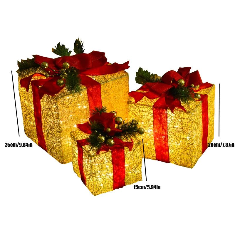 Norvo | LED Julepynt – Snømann, Rådyr & Gaveeske Ornamenter med Lys