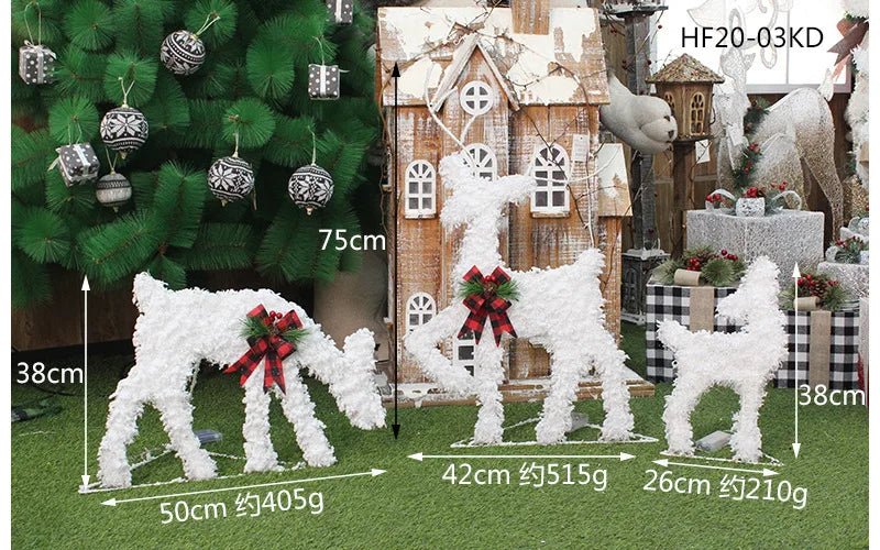 Norvo | LED Julepynt – Snømann, Rådyr & Gaveeske Ornamenter med Lys