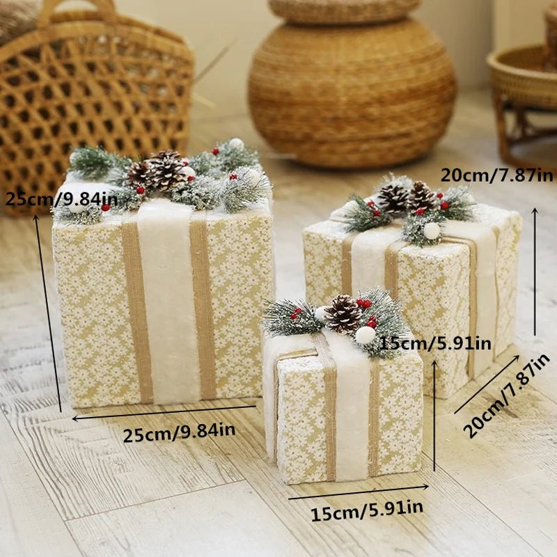 Norvo | LED Julepynt – Snømann, Rådyr & Gaveeske Ornamenter med Lys