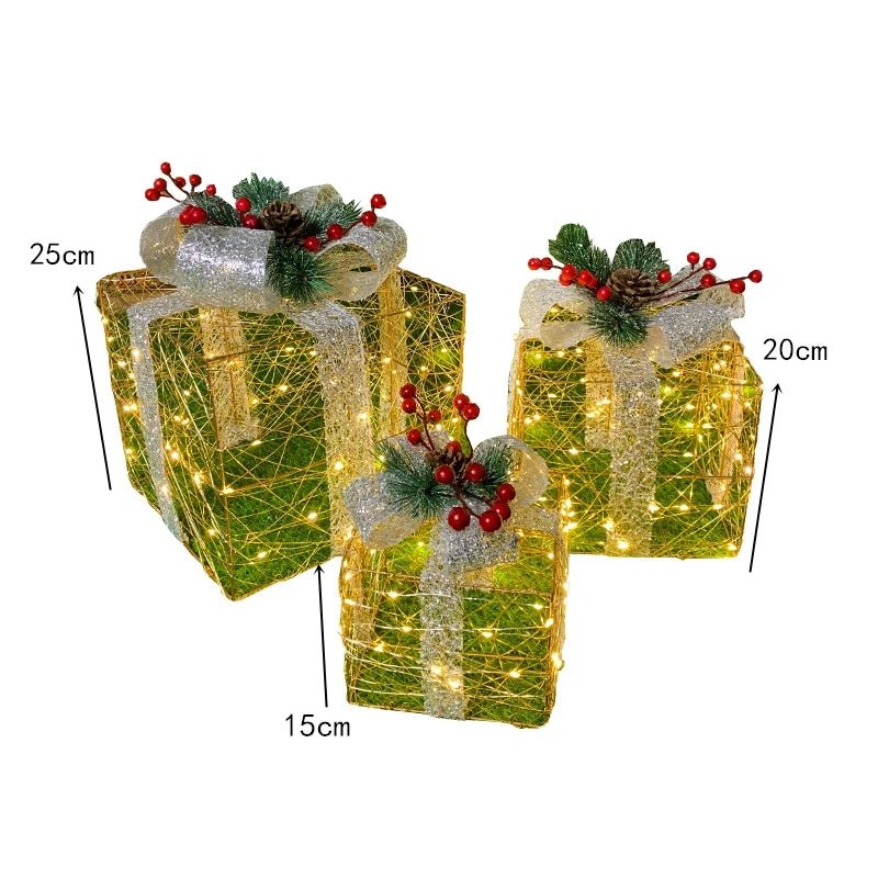 Norvo | LED Julepynt – Snømann, Rådyr & Gaveeske Ornamenter med Lys