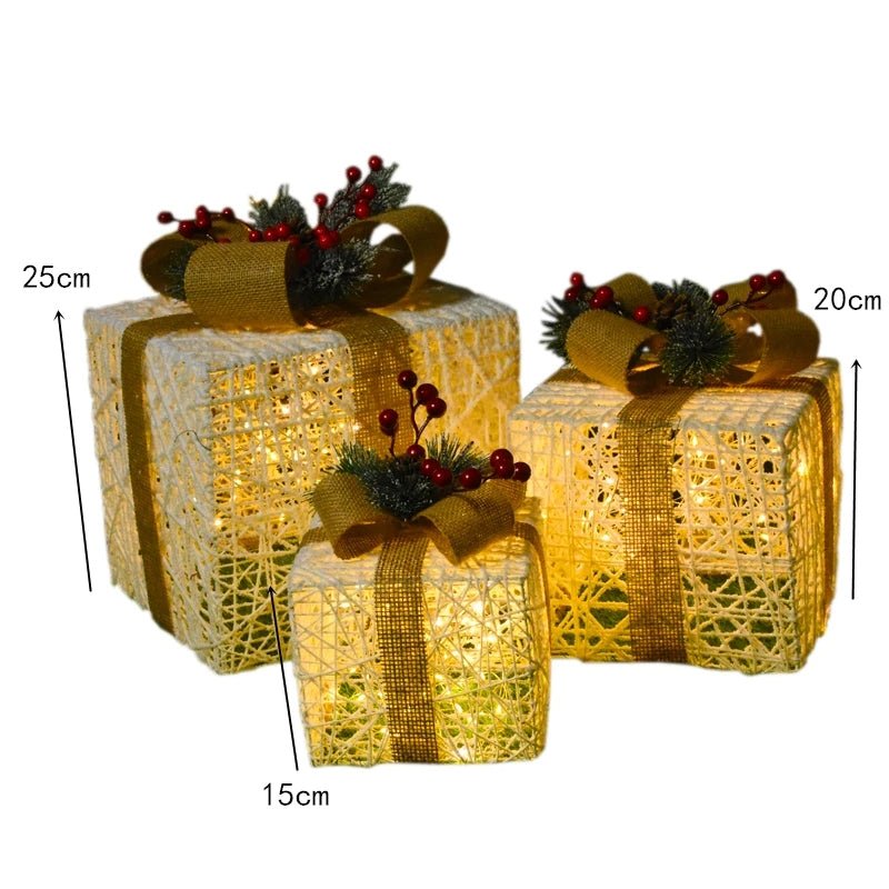 Norvo | LED Julepynt – Snømann, Rådyr & Gaveeske Ornamenter med Lys