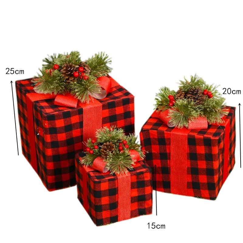 Norvo | LED Julepynt – Snømann, Rådyr & Gaveeske Ornamenter med Lys